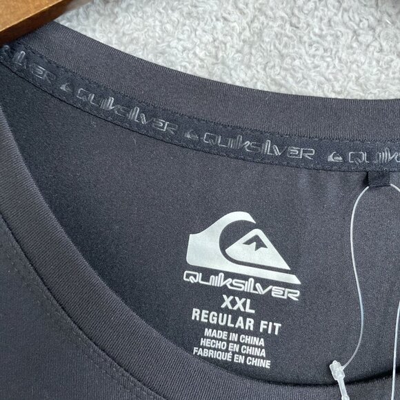 NEW Quiksilver Men's XXL Black T-Shirt Regular Fit Polyester Spandex Blend - Picture 6 of 10